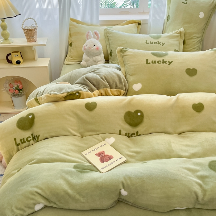 91家纺网 家纺一手货源 找家纺 （总）女子家纺 2025秋冬新款加厚200g牛奶绒印花四件套