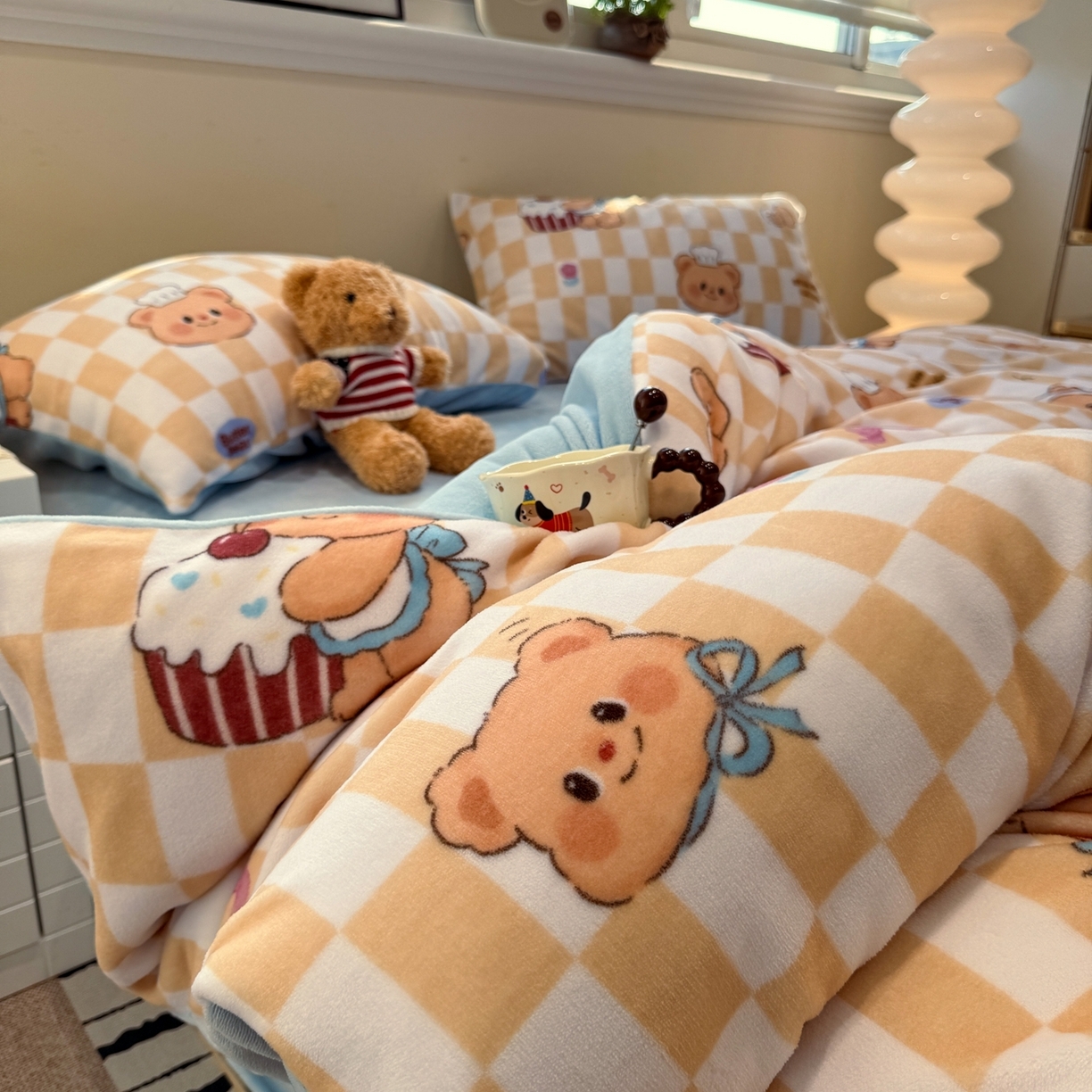 91家纺网 家纺一手货源 找家纺 （总）呗旺鹿 2025新款全棉纯棉有氧双层纱圣诞气氛款四件套