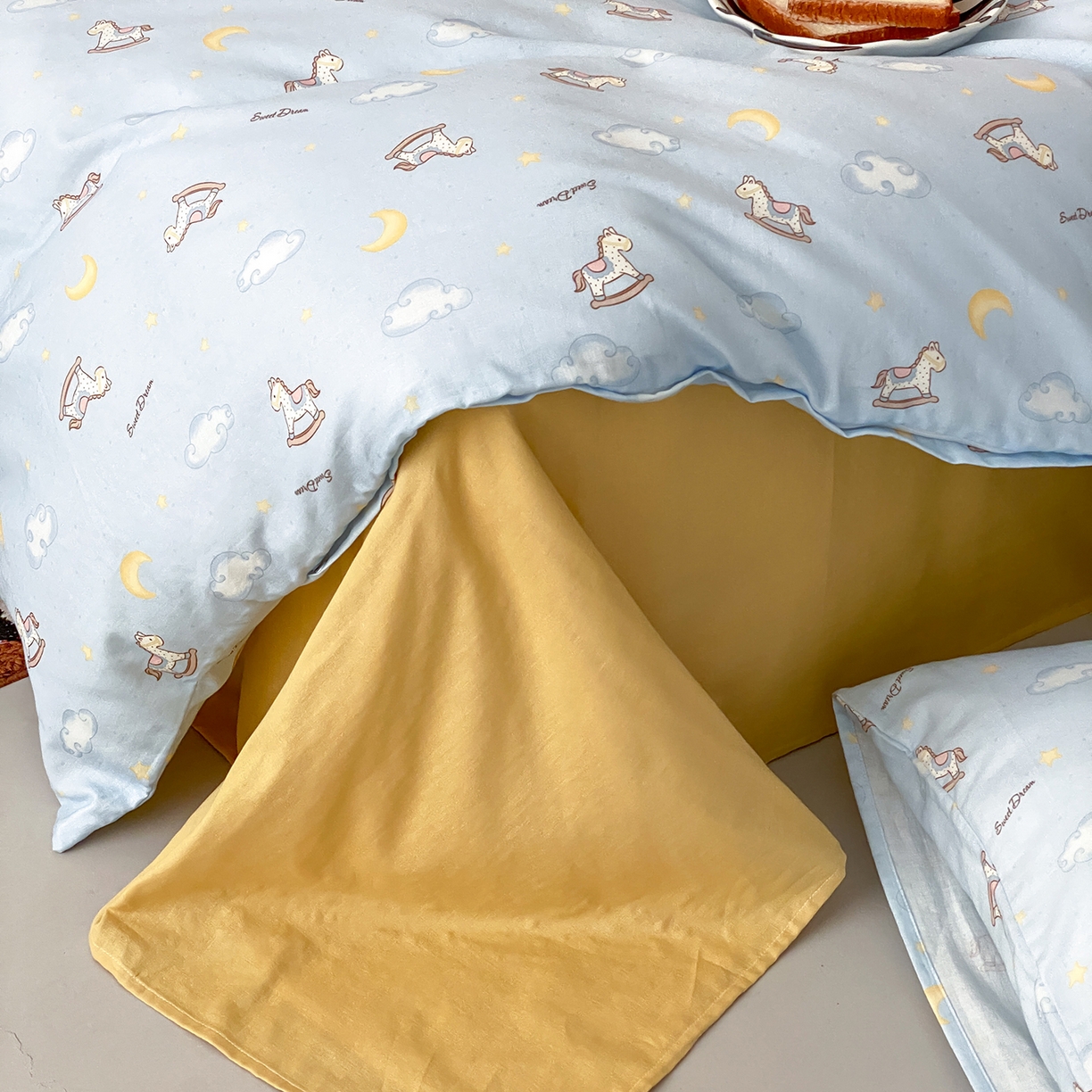 91家纺网 家纺一手货源 找家纺 8小时家纺 2025新款40s天然肌理双层纱四件套 摇篮曲