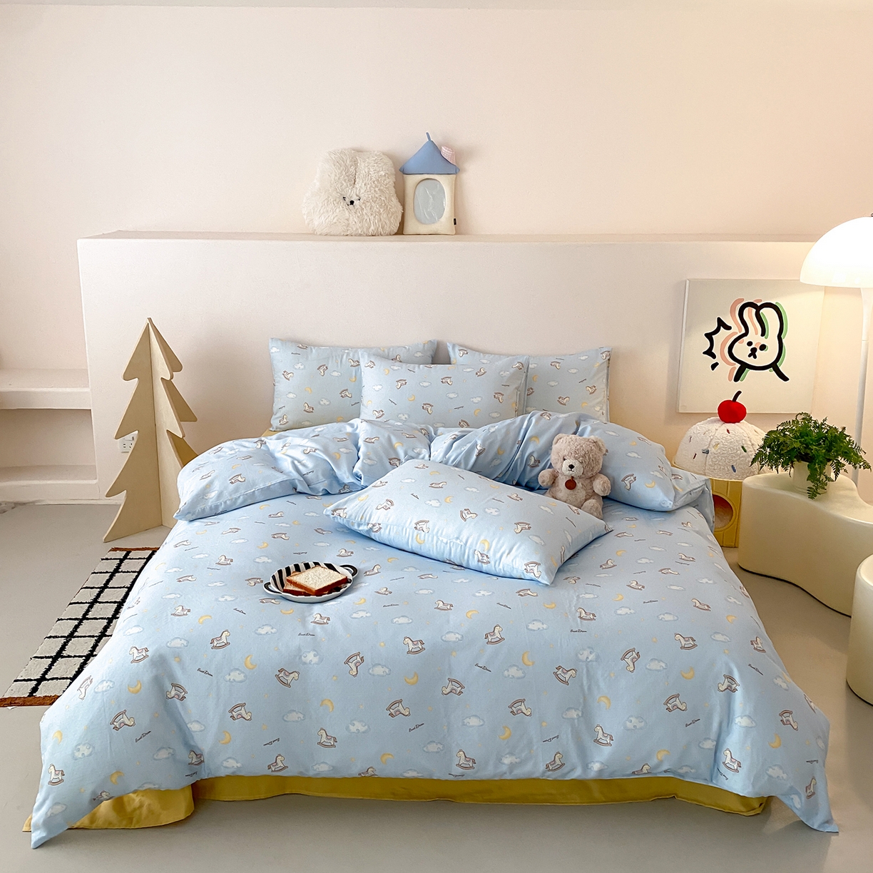 91家纺网 家纺一手货源 找家纺 8小时家纺 2025新款40s天然肌理双层纱四件套 摇篮曲