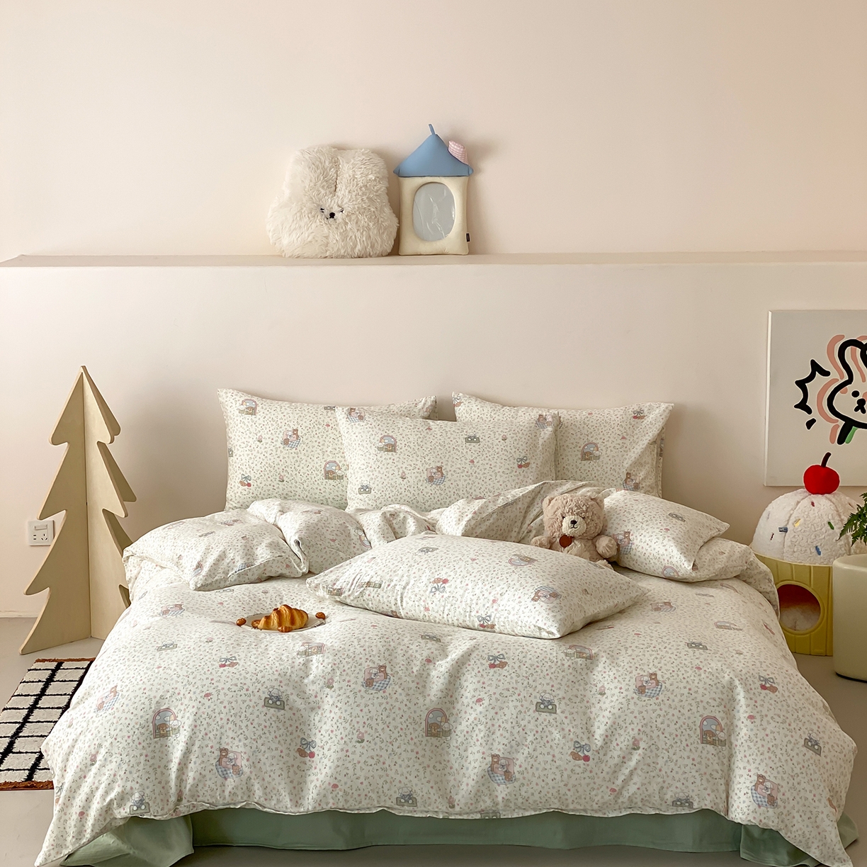 91家纺网 家纺一手货源 找家纺 （总）8小时家纺 2025新款40s天然肌理双层纱四件套