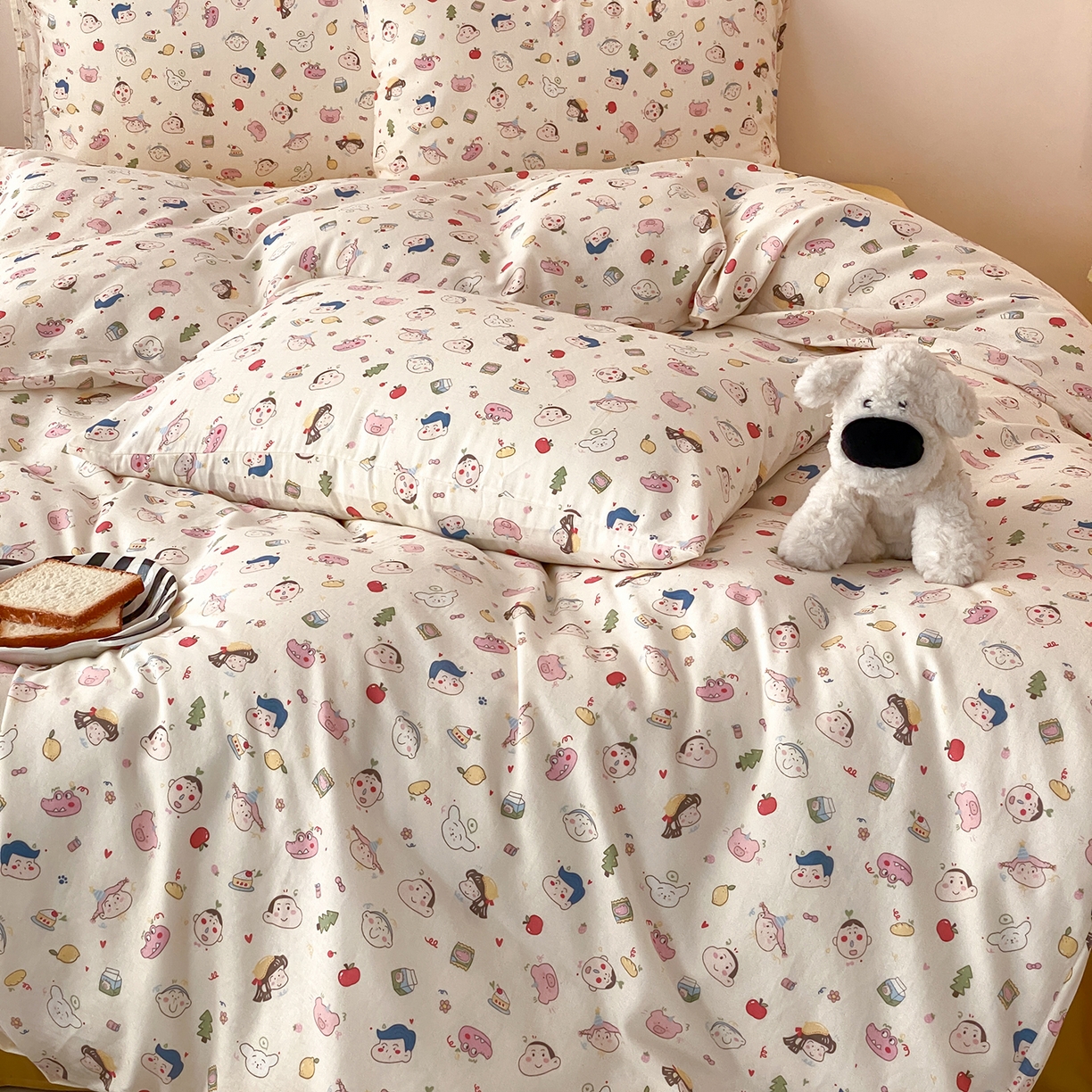 91家纺网 家纺一手货源 找家纺 8小时家纺 2025新款40s天然肌理双层纱四件套 小新