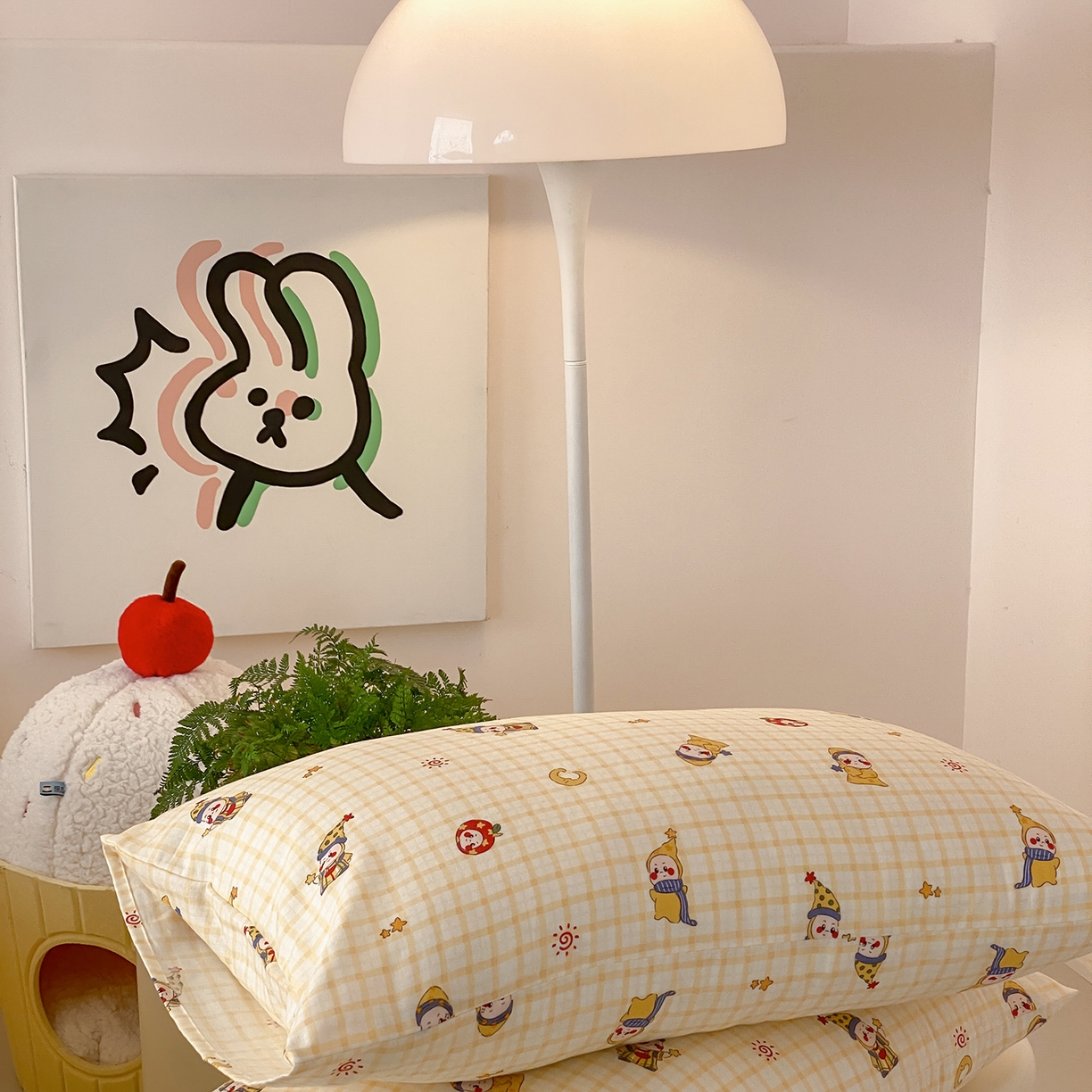 91家纺网 家纺一手货源 找家纺 8小时家纺 2025新款40s天然肌理双层纱四件套 星星人