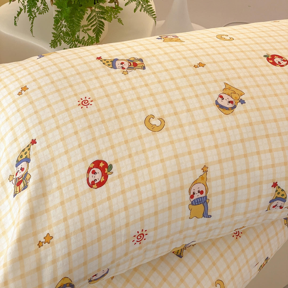 91家纺网 家纺一手货源 找家纺 8小时家纺 2025新款40s天然肌理双层纱四件套 星星人