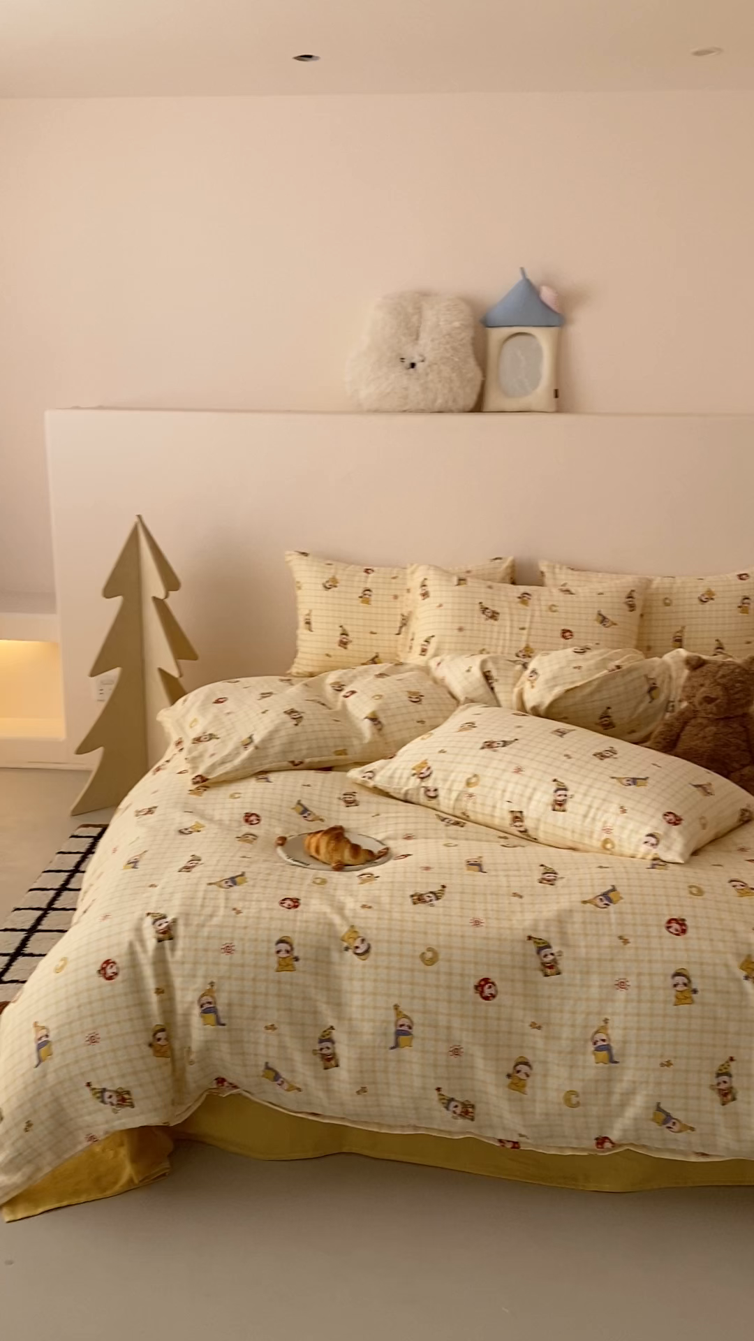 91家纺网 家纺一手货源 找家纺 8小时家纺 2025新款40s天然肌理双层纱四件套 星星人