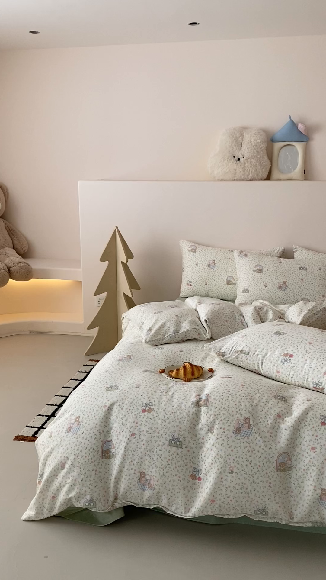 91家纺网 家纺一手货源 找家纺 8小时家纺 2025新款40s天然肌理双层纱四件套 快乐小狗