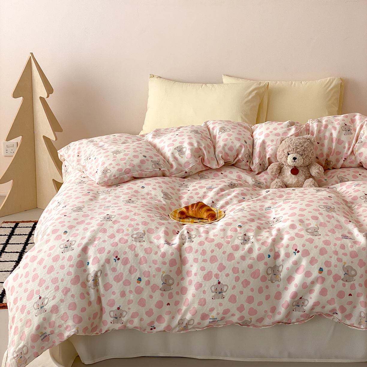 8小时家纺 2025新款40s天然肌理双层纱单品被套 斑点象