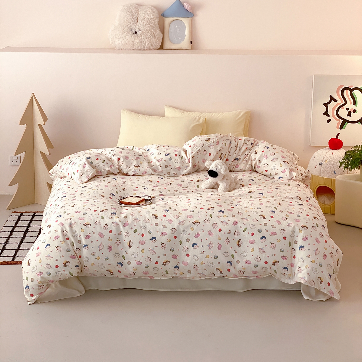 91家纺网 家纺一手货源 找家纺 8小时家纺 2025新款40s天然肌理双层纱单品被套 小新