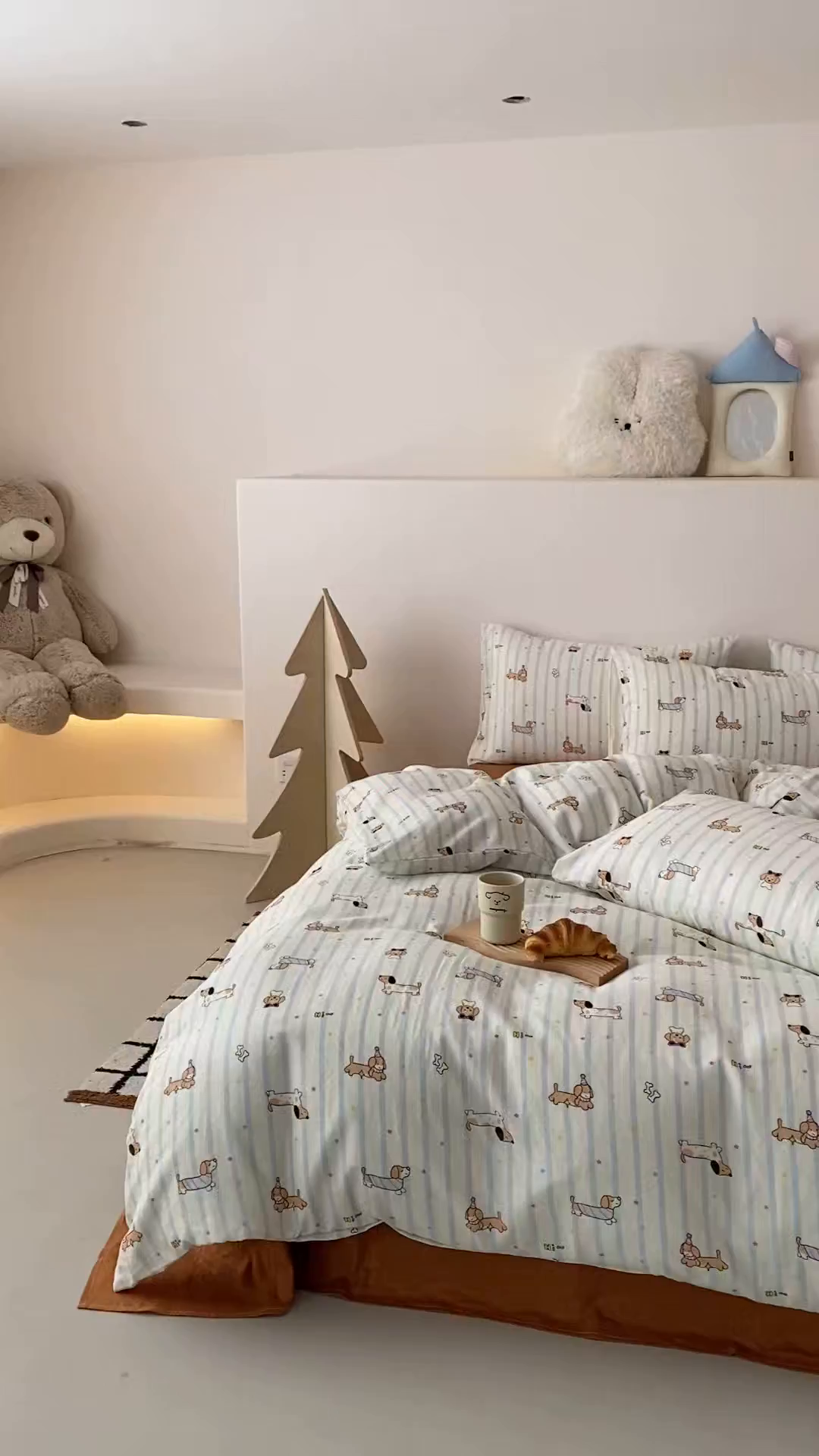 91家纺网 家纺一手货源 找家纺 8小时家纺 2025新款40s天然肌理双层纱单品被套 腊肠狗