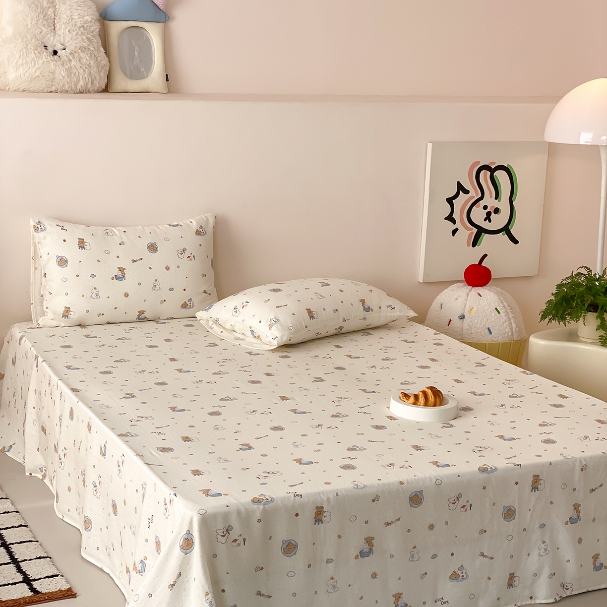 91家纺网 家纺一手货源 找家纺 8小时家纺 2025新款40s天然肌理双层纱单品床单 泡泡布丁