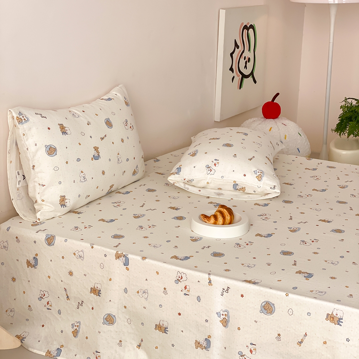 91家纺网 家纺一手货源 找家纺 8小时家纺 2025新款40s天然肌理双层纱单品床单 泡泡布丁