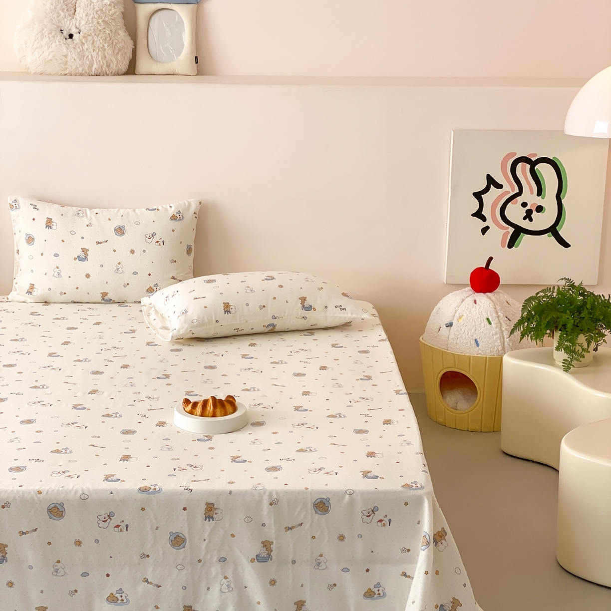 91家纺网 家纺一手货源 找家纺 8小时家纺 2025新款40s天然肌理双层纱单品床单 泡泡布丁