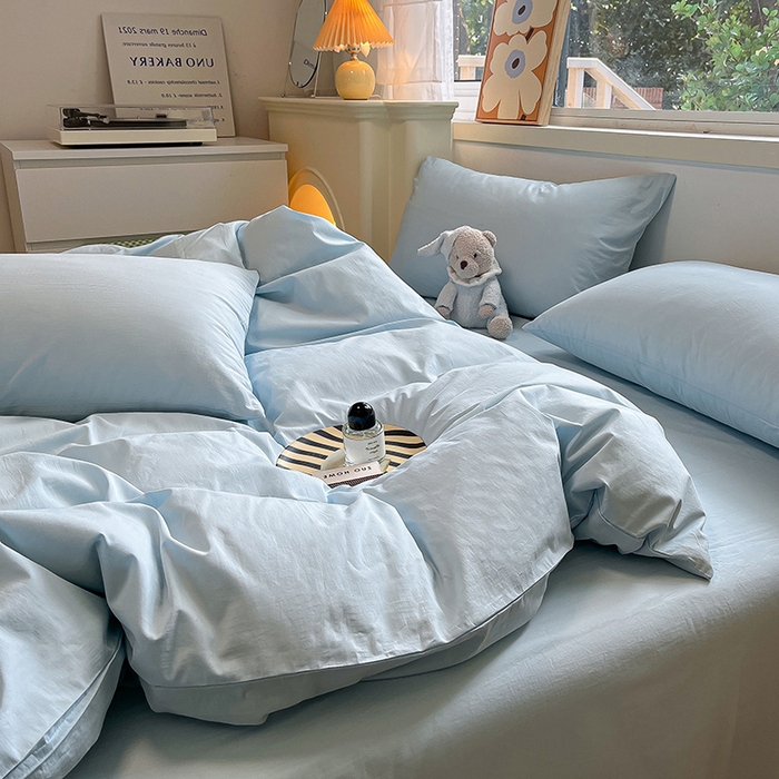 91家纺网 家纺一手货源 找家纺 （总）咏绒家纺工厂店 2025新款A版色织32支B版40支纯棉A类水洗棉四件套单被套