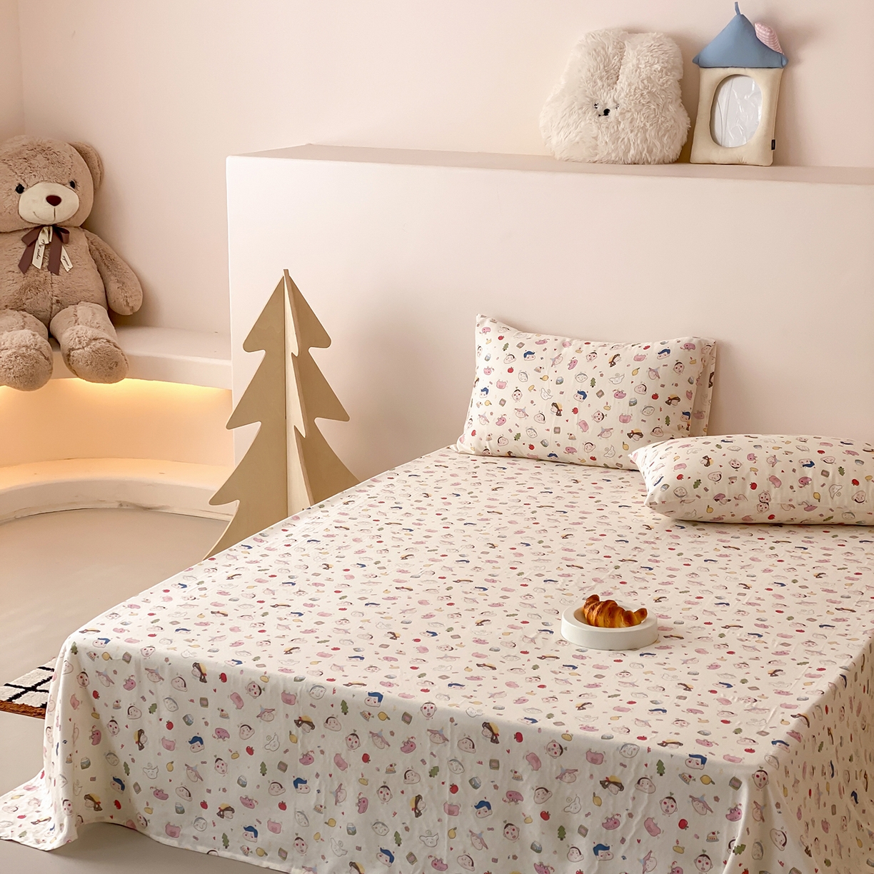 91家纺网 家纺一手货源 找家纺 8小时家纺 2025新款40s天然肌理双层纱单品床单 小新