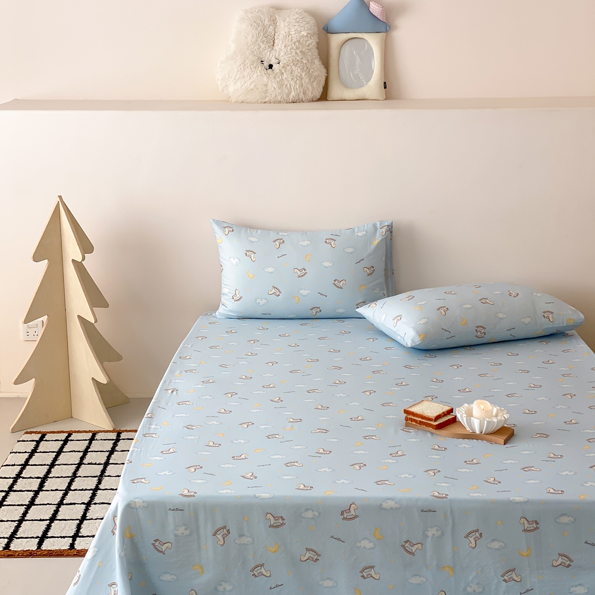 91家纺网 家纺一手货源 找家纺 8小时家纺 2025新款40s天然肌理双层纱单品床单 摇篮曲