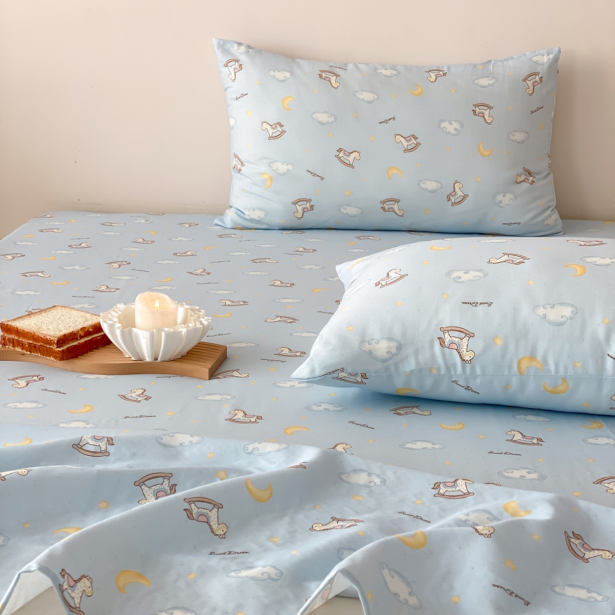 91家纺网 家纺一手货源 找家纺 8小时家纺 2025新款40s天然肌理双层纱单品床单 摇篮曲