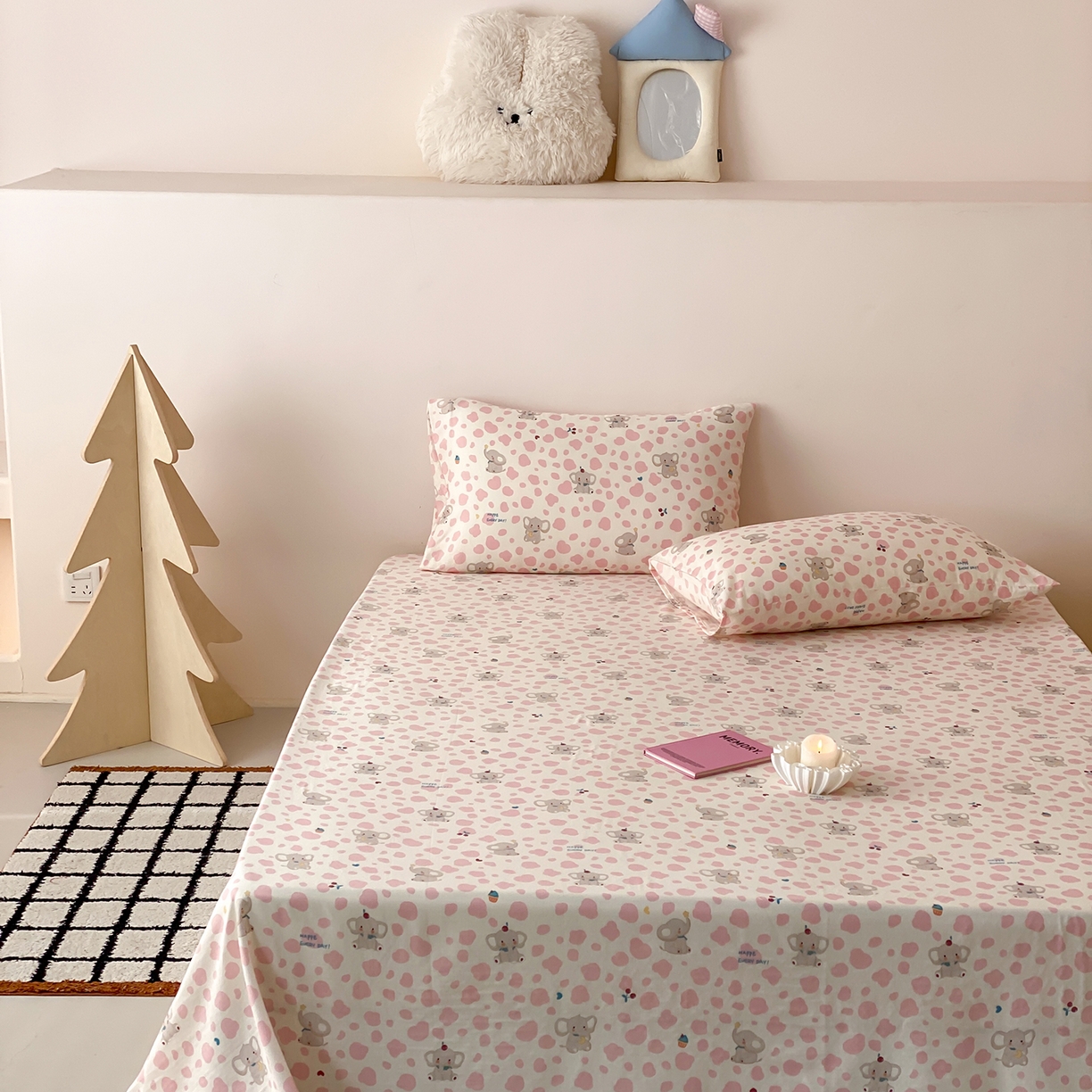 91家纺网 家纺一手货源 找家纺 8小时家纺 2025新款40s天然肌理双层纱单品床单 斑点象