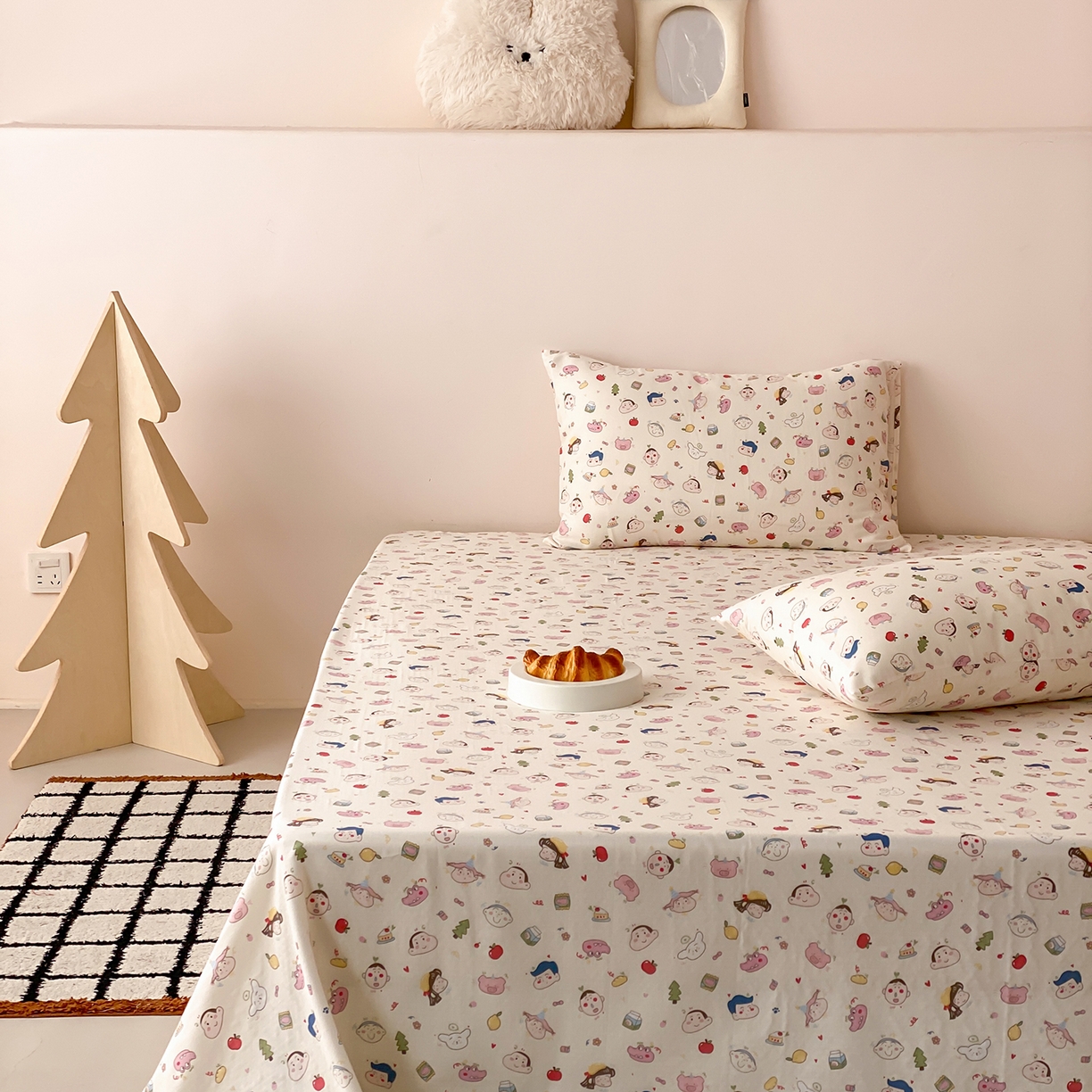 91家纺网 家纺一手货源 找家纺 8小时家纺 2025新款40s天然肌理双层纱单品床单 小新