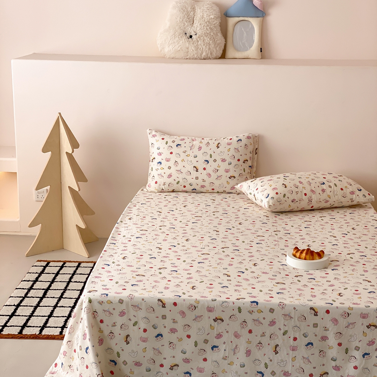 91家纺网 家纺一手货源 找家纺 8小时家纺 2025新款40s天然肌理双层纱单品床单 小新