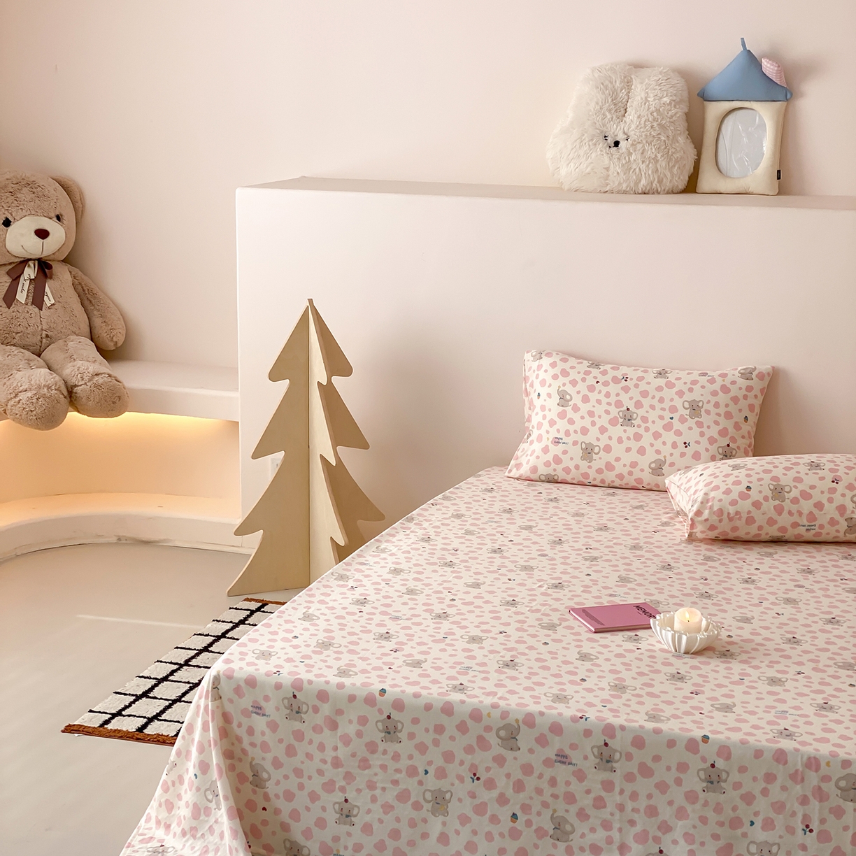 91家纺网 家纺一手货源 找家纺 8小时家纺 2025新款40s天然肌理双层纱单品床单 斑点象