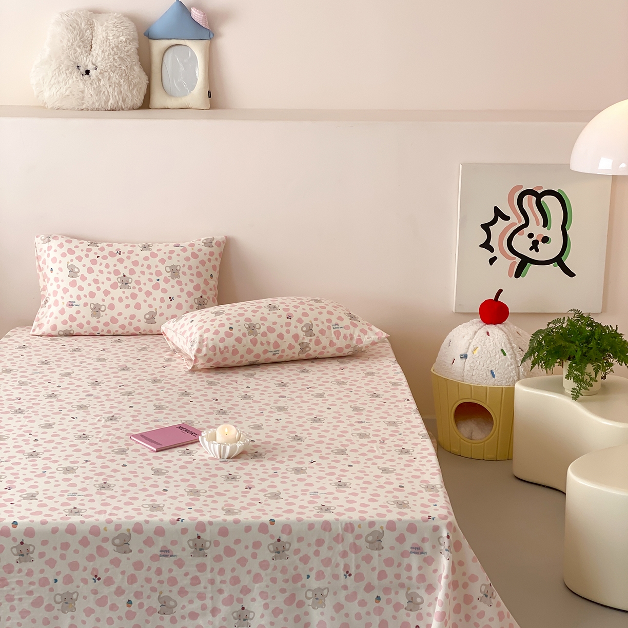 91家纺网 家纺一手货源 找家纺 8小时家纺 2025新款40s天然肌理双层纱单品床单 斑点象