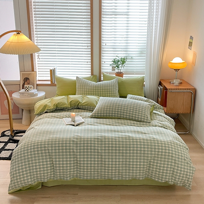 91家纺网 家纺一手货源 找家纺 （总）咏绒家纺工厂店 2025新款A版色织32支B版40支纯棉A类水洗棉四件套单被套