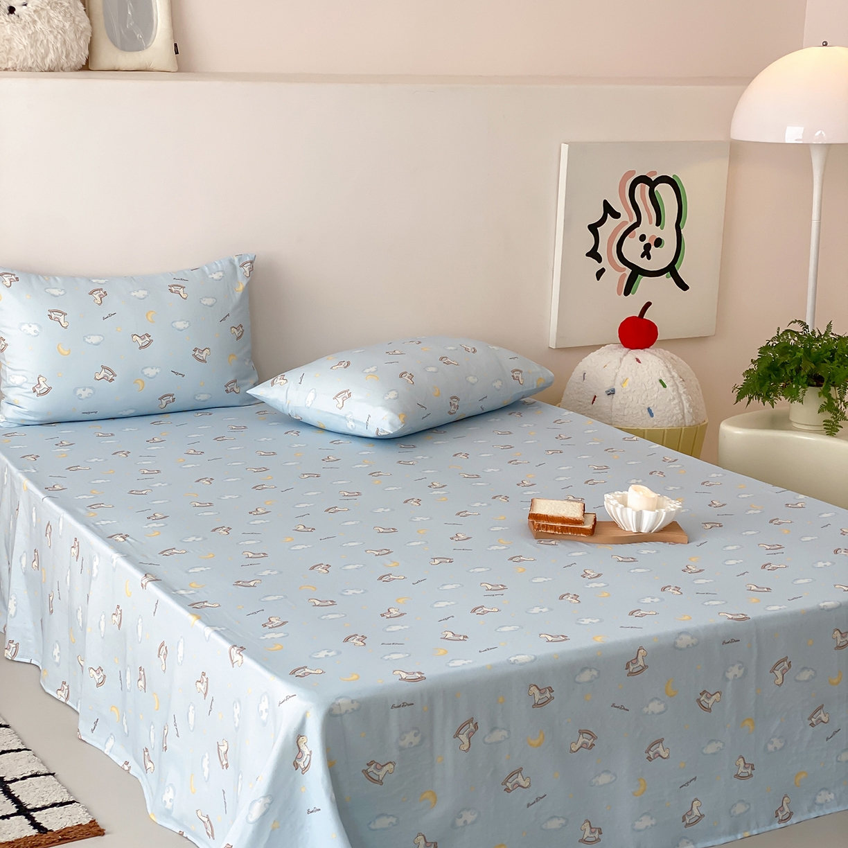 91家纺网 家纺一手货源 找家纺 8小时家纺 2025新款40s天然肌理双层纱单品床单 摇篮曲