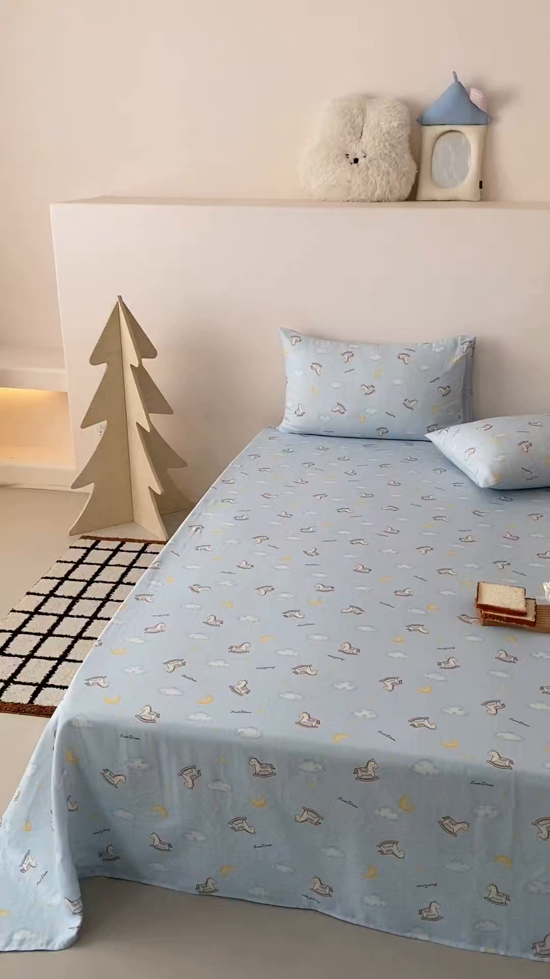 91家纺网 家纺一手货源 找家纺 8小时家纺 2025新款40s天然肌理双层纱单品床单 摇篮曲