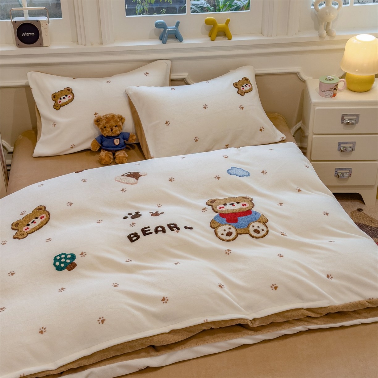 91家纺网 家纺一手货源 找家纺 （总）兄弟坊 2025新款A类牛奶绒印花毛巾绣四件套