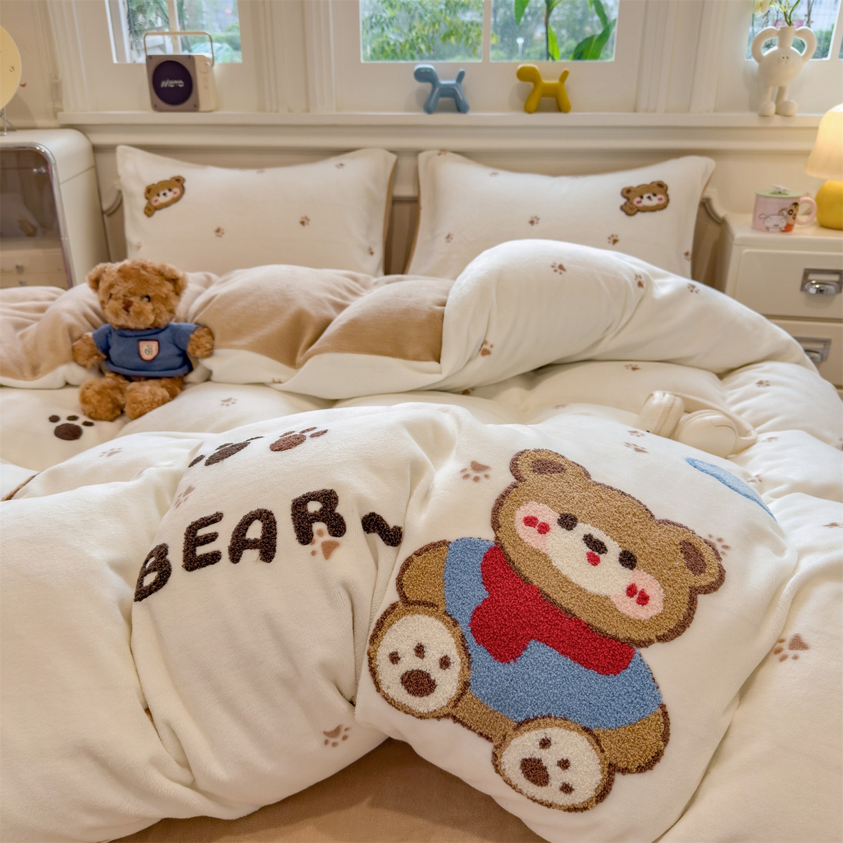 91家纺网 家纺一手货源 找家纺 （总）兄弟坊 2025新款A类牛奶绒印花毛巾绣四件套