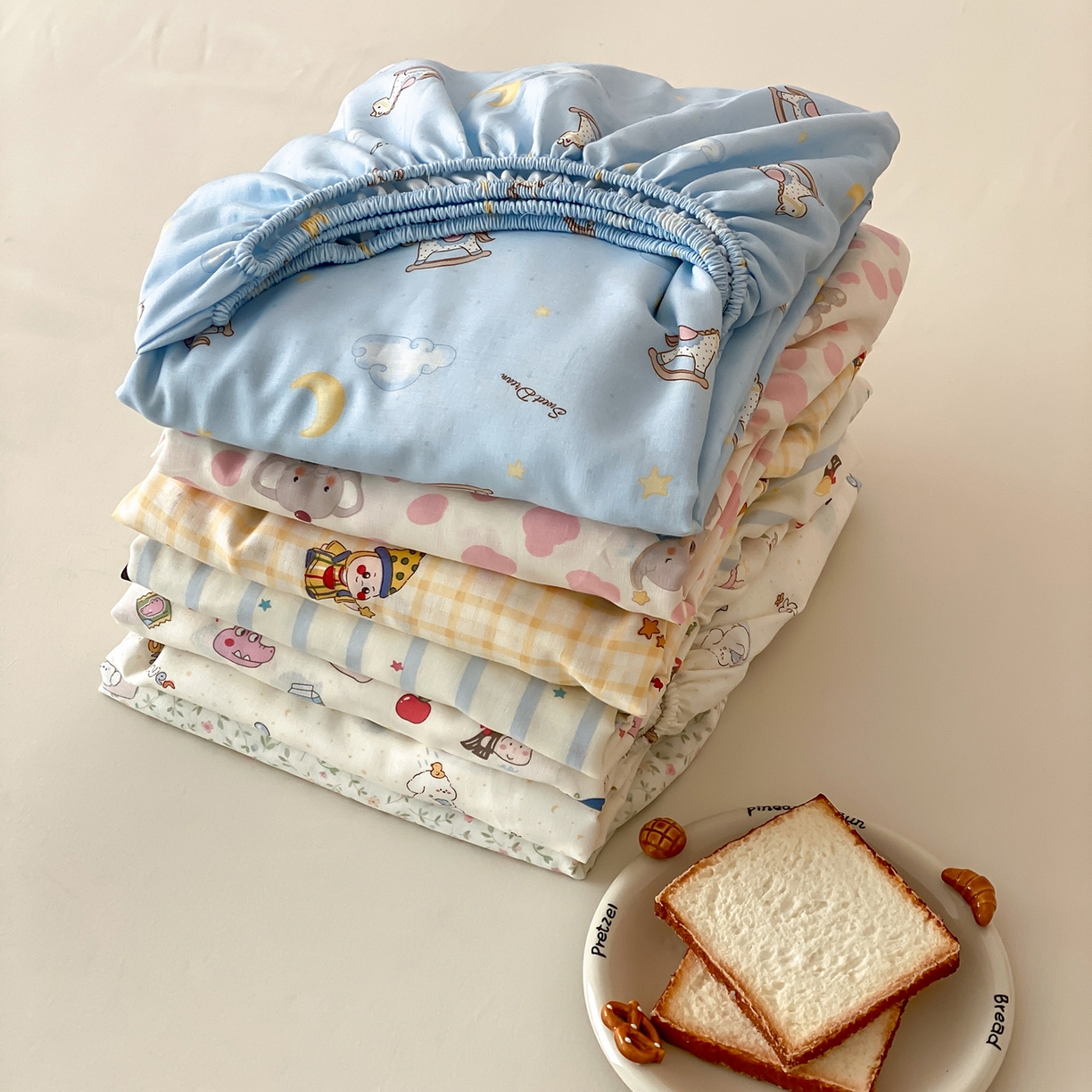 91家纺网 家纺一手货源 找家纺 8小时家纺 2025新款40s天然肌理双层纱单品床笠 组合图仅供参考