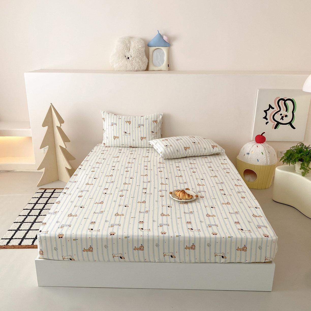 91家纺网 家纺一手货源 找家纺 （总）8小时家纺 2025新款40s天然肌理双层纱单品床笠