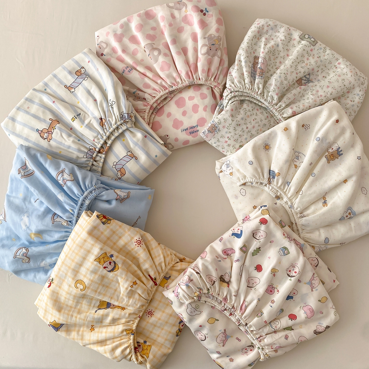 91家纺网 家纺一手货源 找家纺 8小时家纺 2025新款40s天然肌理双层纱单品床笠 组合图仅供参考