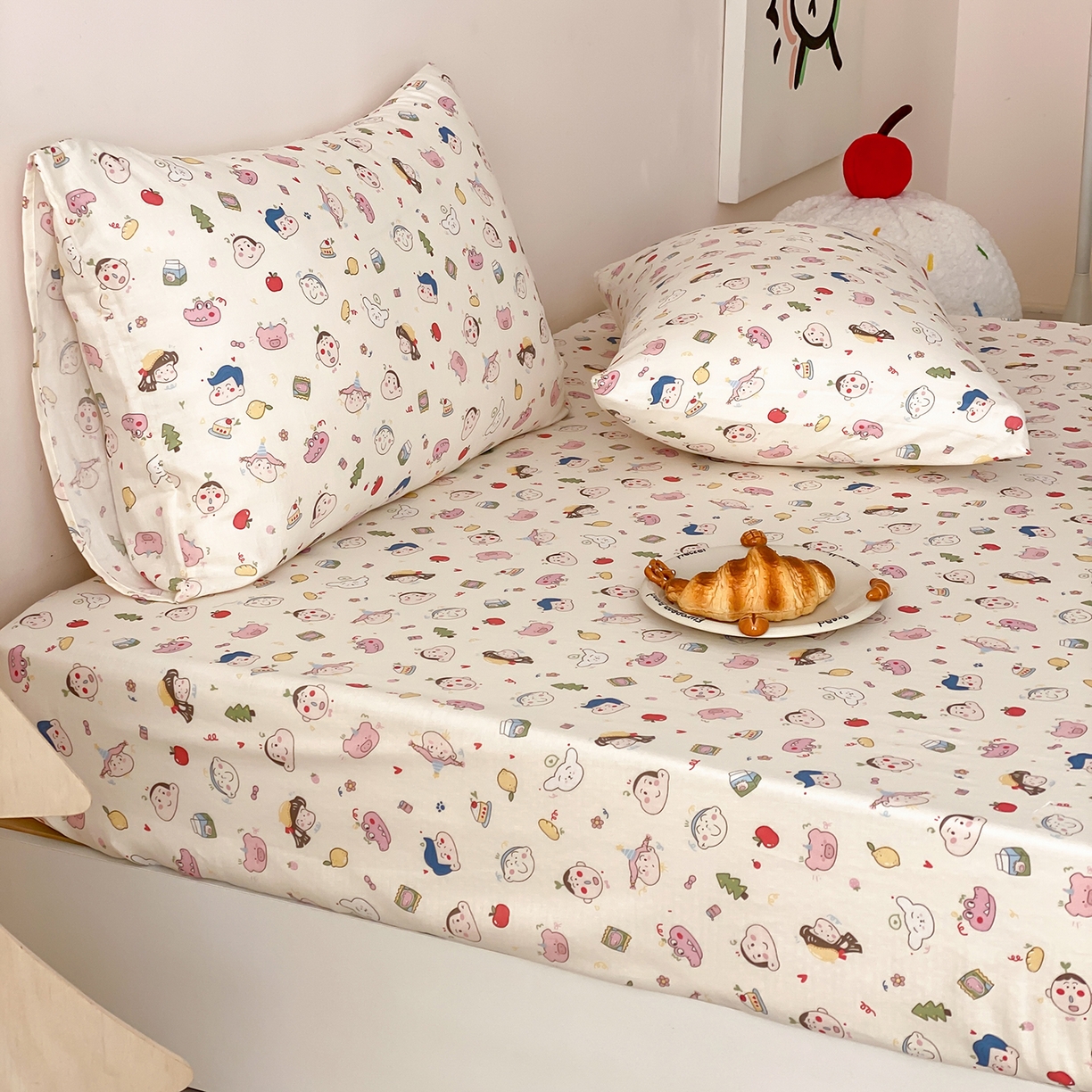 91家纺网 家纺一手货源 找家纺 8小时家纺 2025新款40s天然肌理双层纱单品床笠 小新