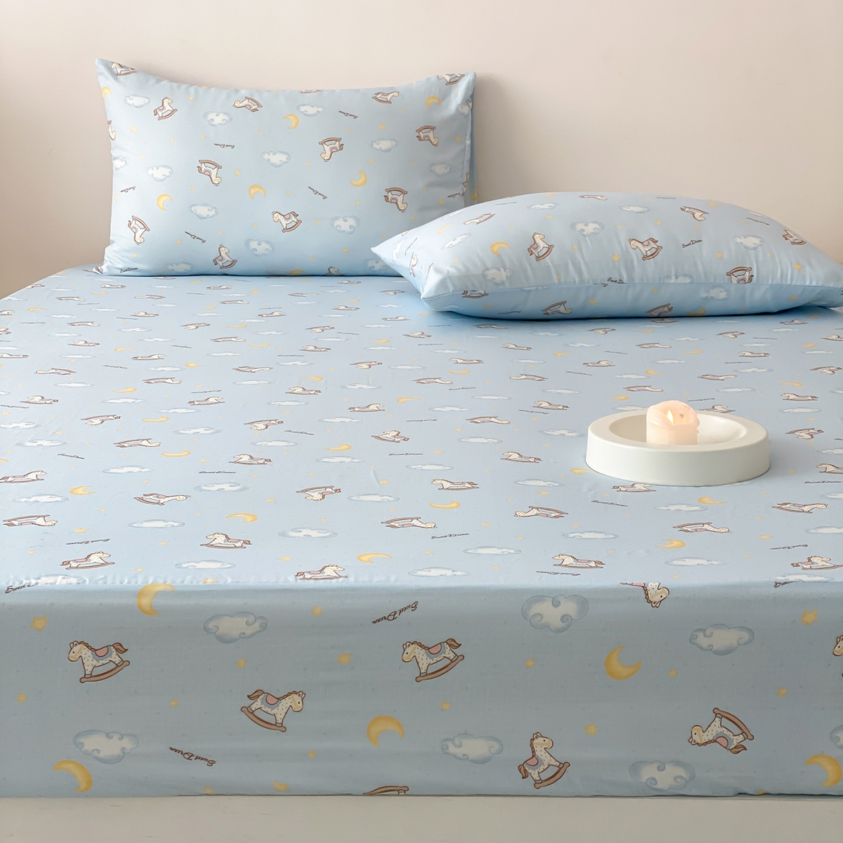 91家纺网 家纺一手货源 找家纺 8小时家纺 2025新款40s天然肌理双层纱单品床笠 摇篮曲