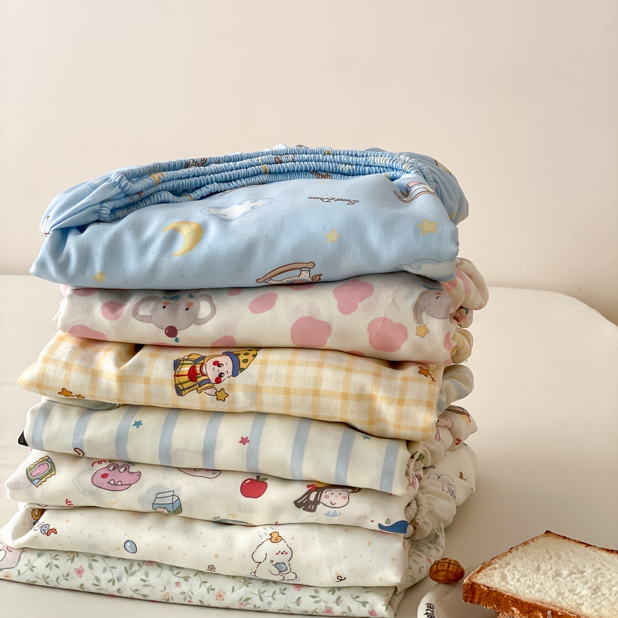 8小时家纺 2025新款40s天然肌理双层纱单品床笠 组合图仅供参考