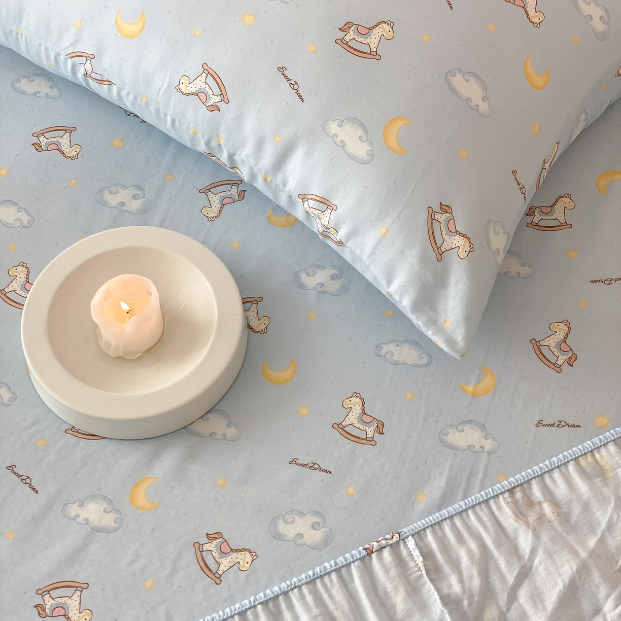 91家纺网 家纺一手货源 找家纺 8小时家纺 2025新款40s天然肌理双层纱单品床笠 摇篮曲