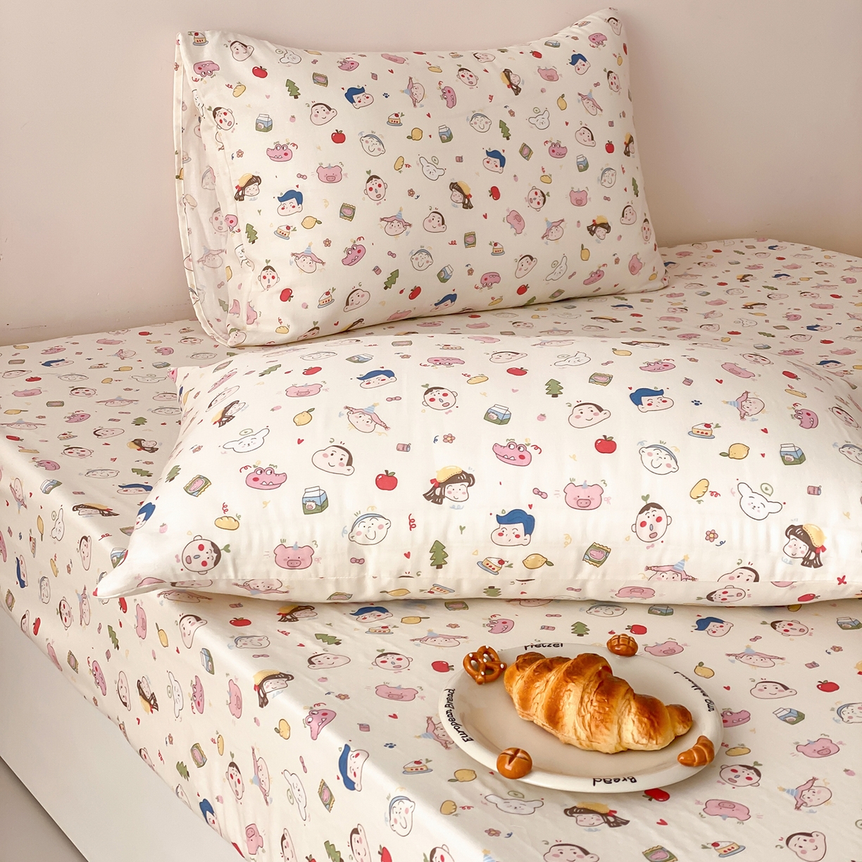 91家纺网 家纺一手货源 找家纺 8小时家纺 2025新款40s天然肌理双层纱单品床笠 小新