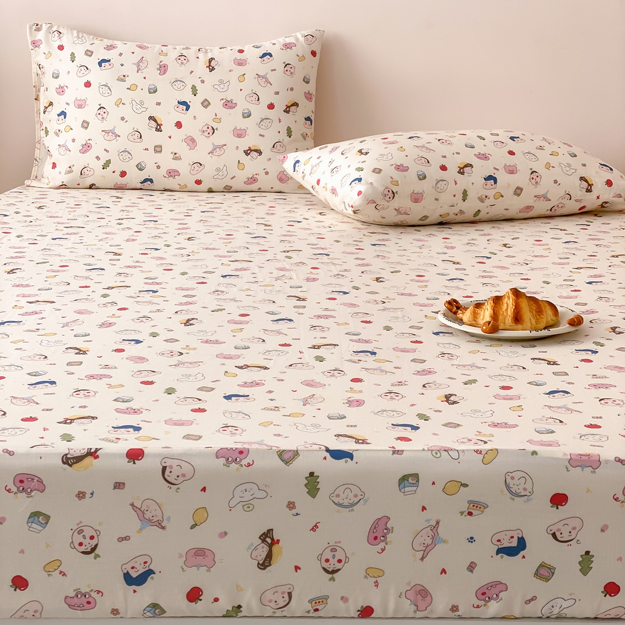 91家纺网 家纺一手货源 找家纺 8小时家纺 2025新款40s天然肌理双层纱单品床笠 小新