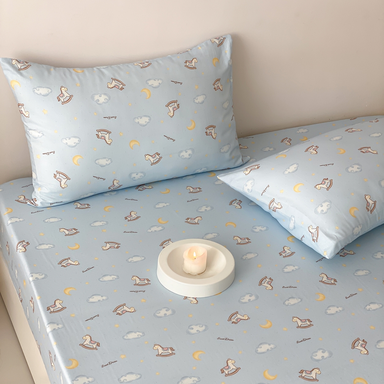 91家纺网 家纺一手货源 找家纺 8小时家纺 2025新款40s天然肌理双层纱单品床笠 摇篮曲