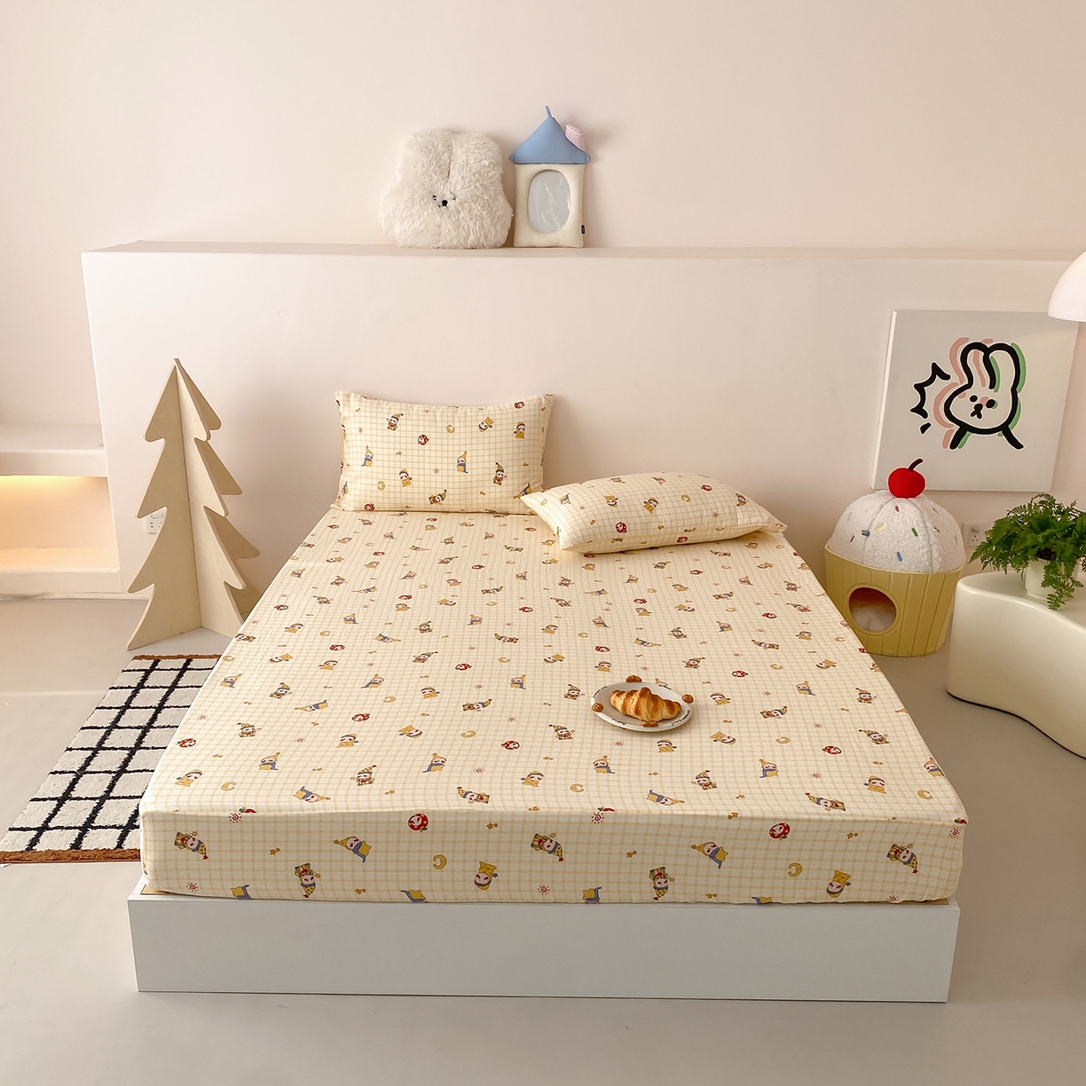 91家纺网 家纺一手货源 找家纺 （总）8小时家纺 2025新款40s天然肌理双层纱单品床笠