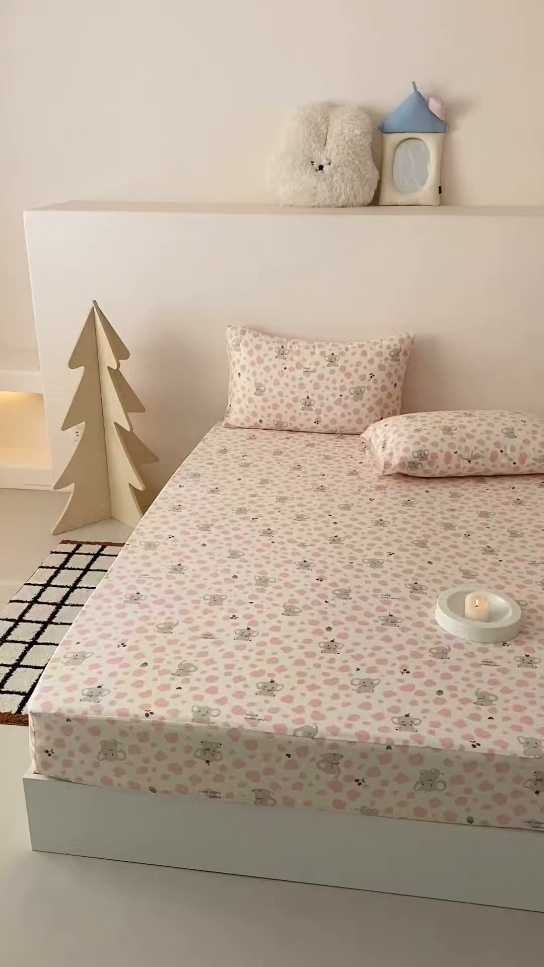 91家纺网 家纺一手货源 找家纺 8小时家纺 2025新款40s天然肌理双层纱单品床笠 斑点象