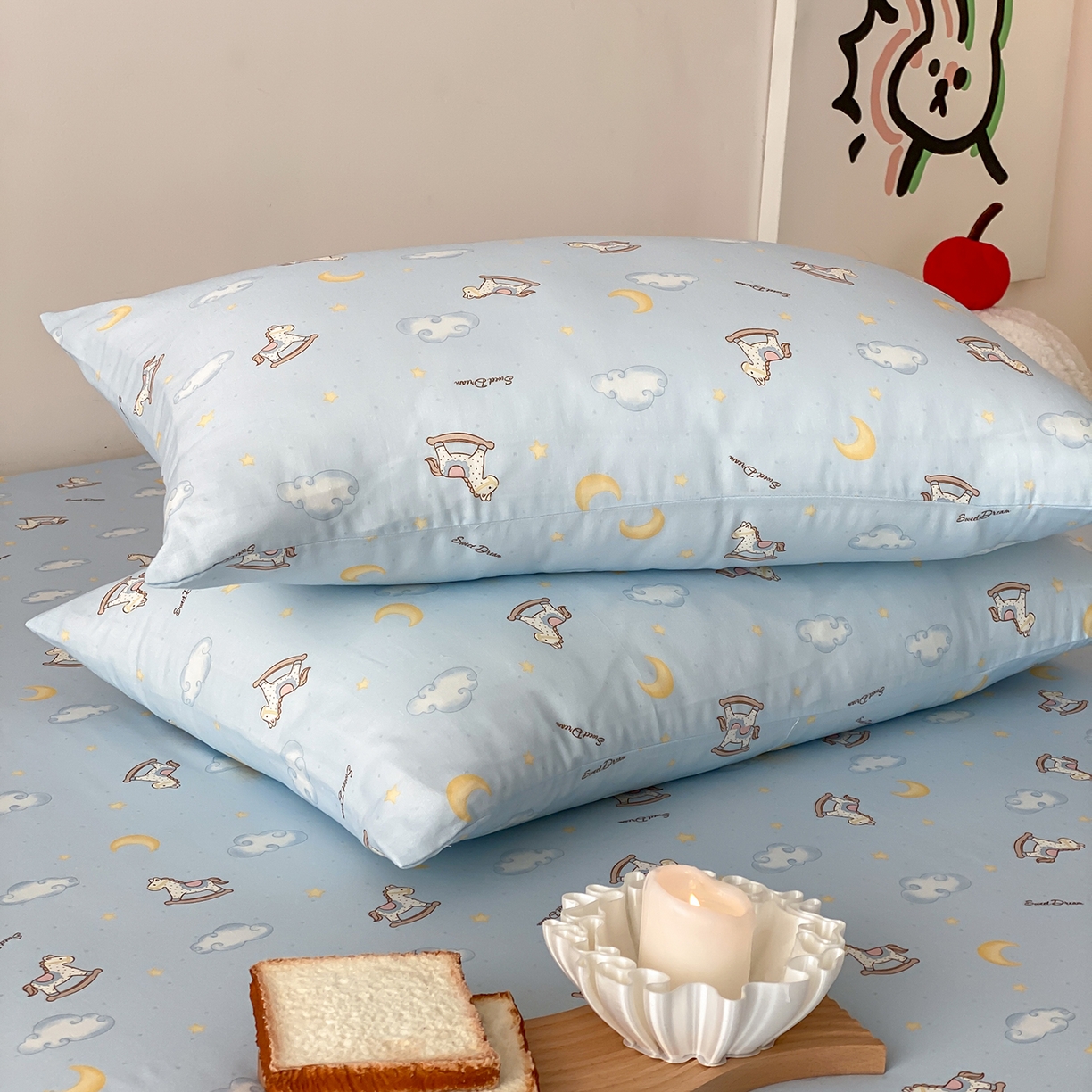 91家纺网 家纺一手货源 找家纺 8小时家纺 2025新款40s天然肌理双层纱单品枕套 摇篮曲