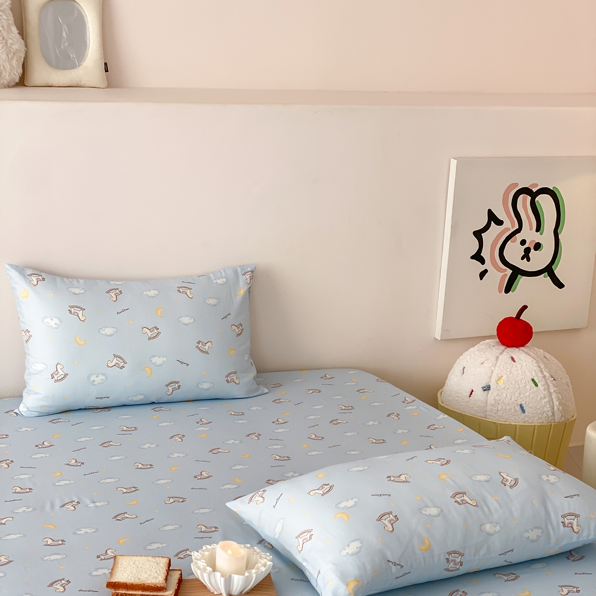 91家纺网 家纺一手货源 找家纺 8小时家纺 2025新款40s天然肌理双层纱单品枕套 摇篮曲