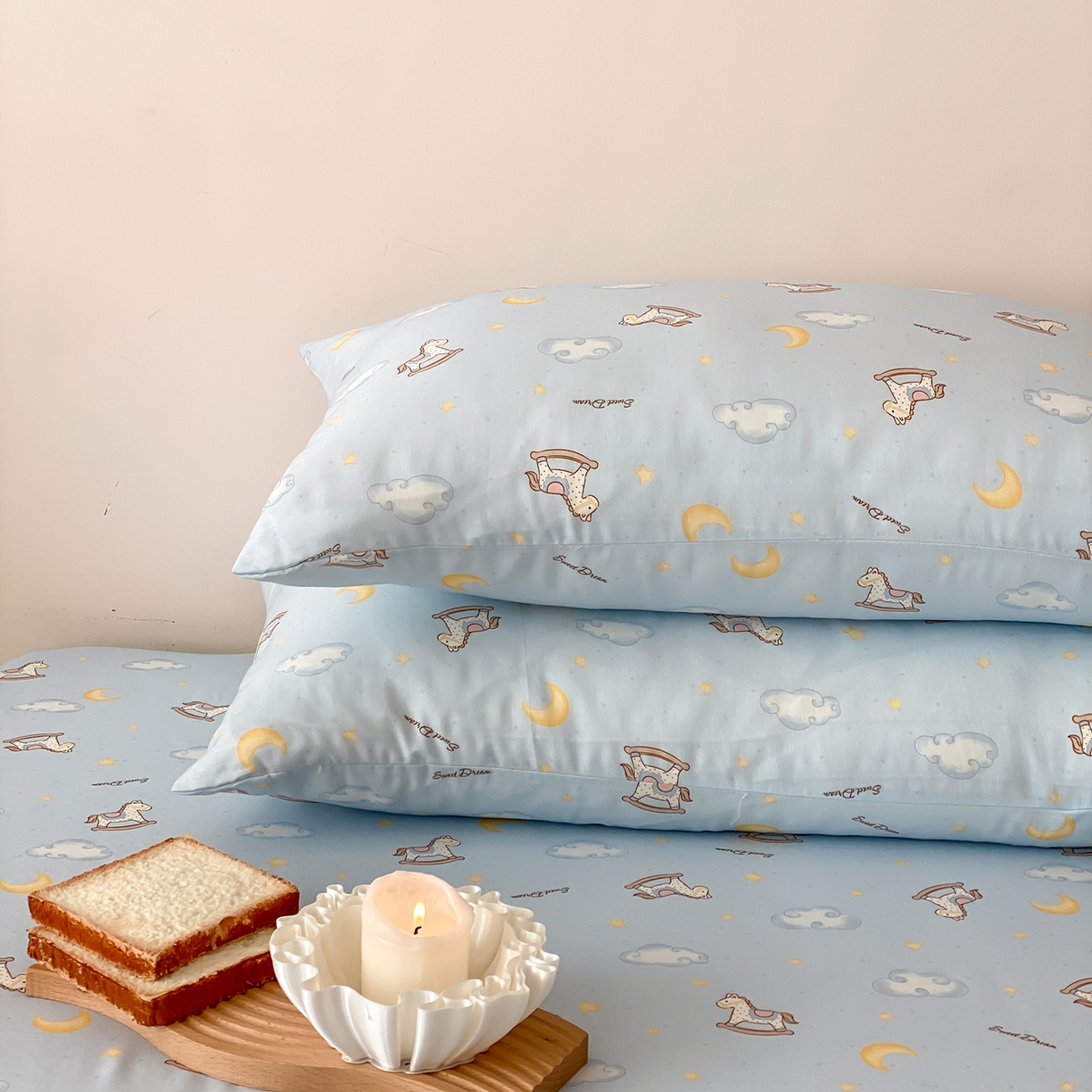 91家纺网 家纺一手货源 找家纺 8小时家纺 2025新款40s天然肌理双层纱单品枕套 摇篮曲