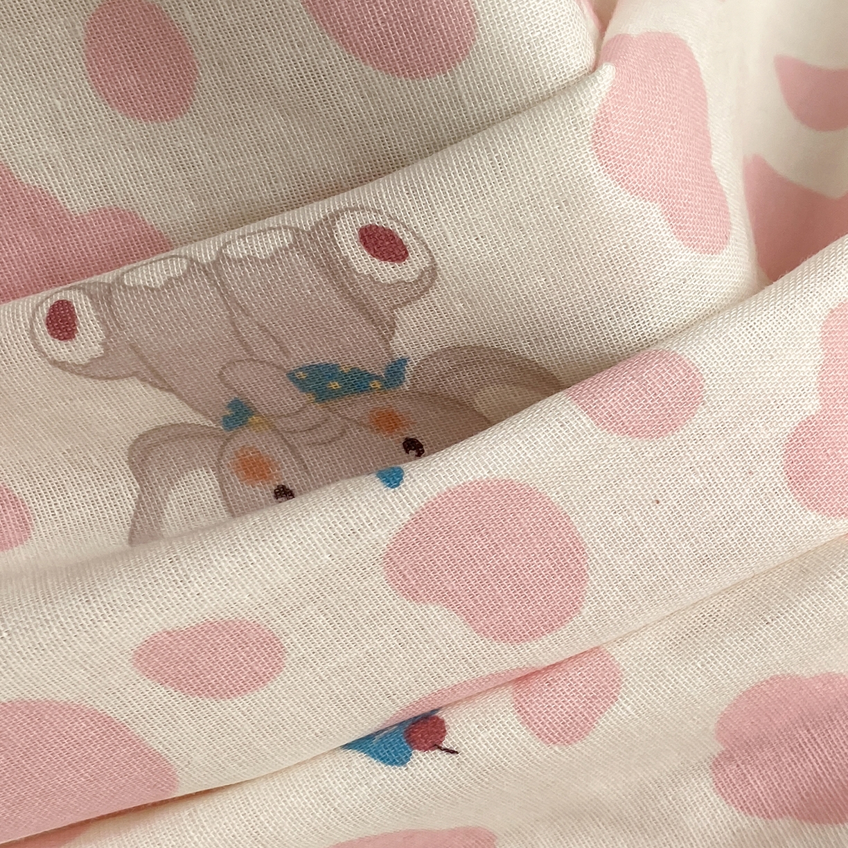 91家纺网 家纺一手货源 找家纺 8小时家纺 2025新款40s天然肌理双层纱单品枕套 斑点象