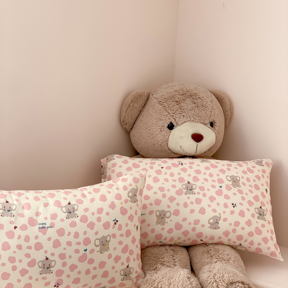 8小时家纺 2025新款40s天然肌理双层纱单品枕套 斑点象