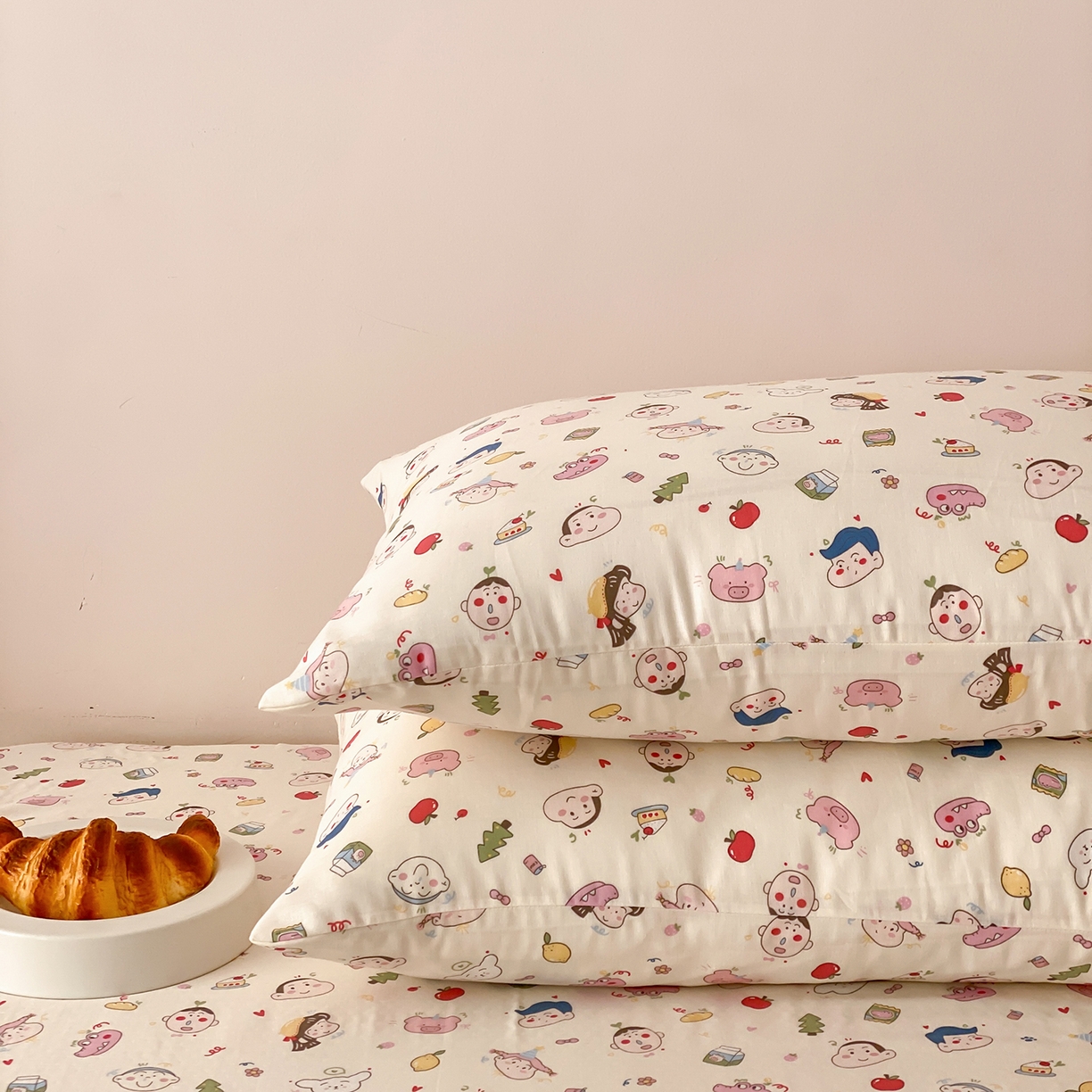 91家纺网 家纺一手货源 找家纺 8小时家纺 2025新款40s天然肌理双层纱单品枕套 小新