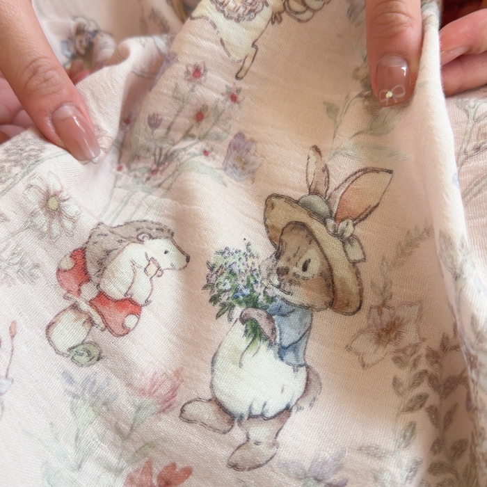 91家纺网 家纺一手货源 找家纺 （总）咏绒家纺工厂店 2025新款全棉皱皱纱大版卡通数码印花款四件套