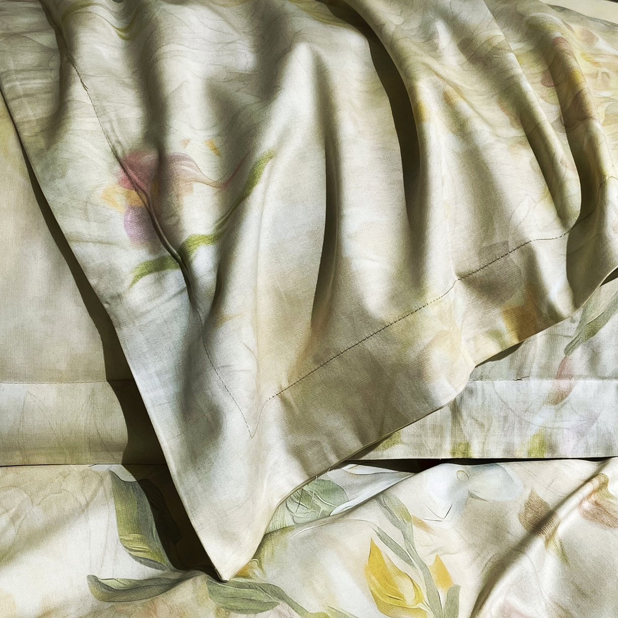 91家纺网 家纺一手货源 找家纺 大渔生活 2025新款贡缎长绒棉高品数码印花四件套 花锦奢眠